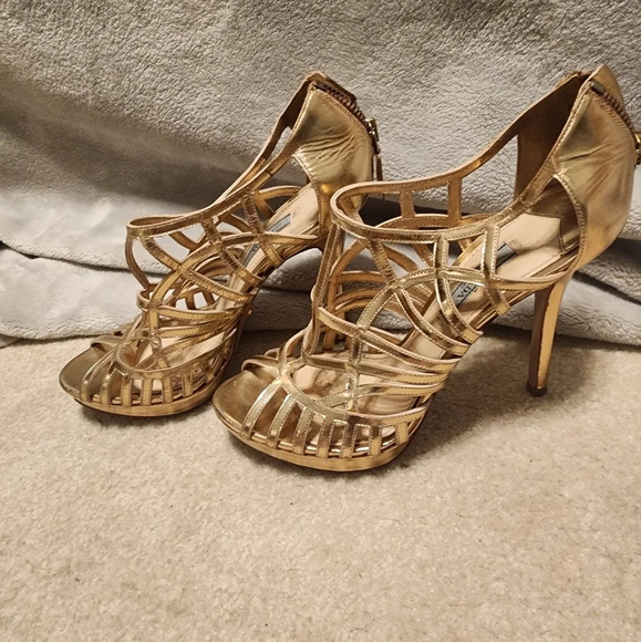 Prada Rose Gold Caged Sandals size EU 37.5 authentic - Picture 2 of 8